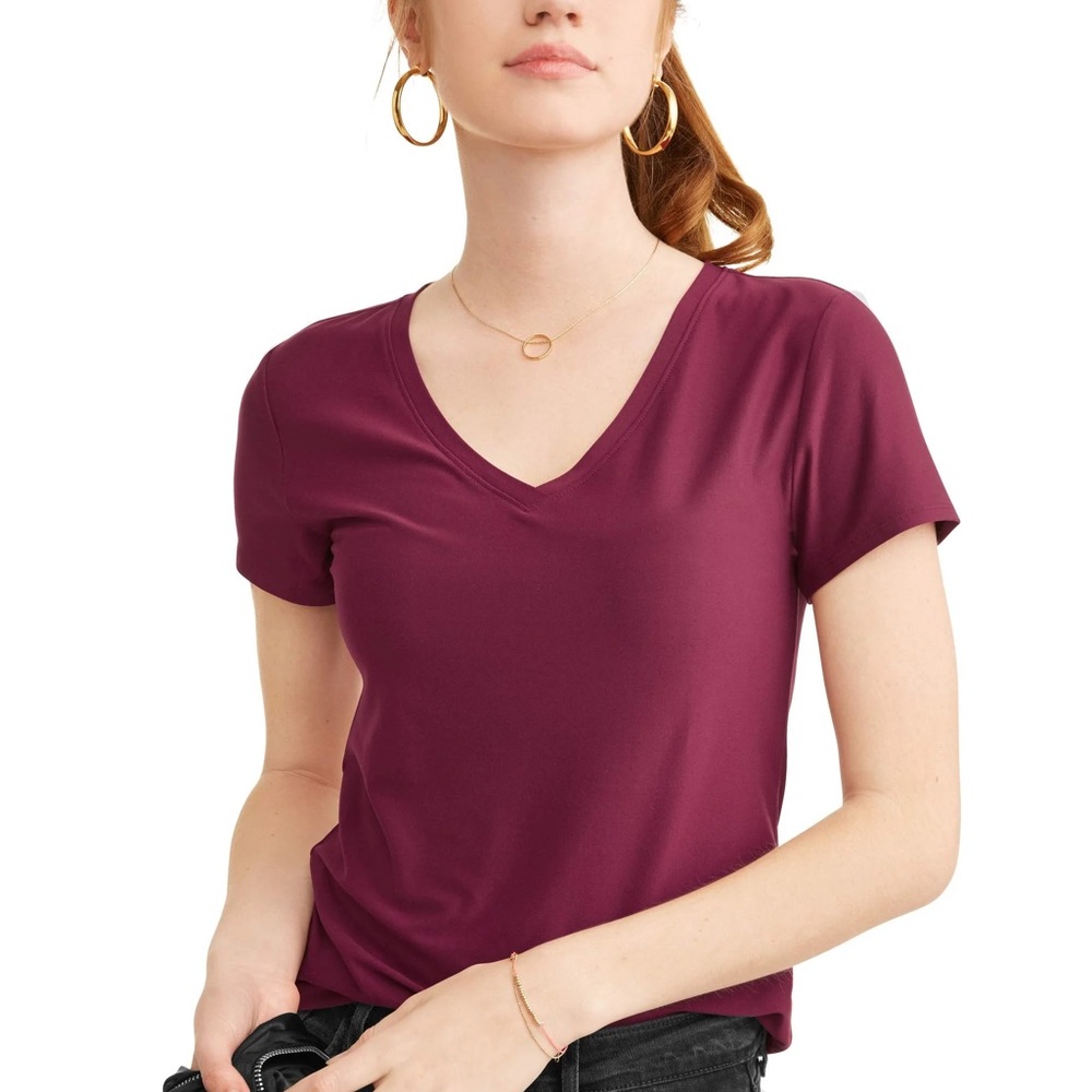 🍓3/$15 Old Navy Maroon V-Neck Short Sleeve T-Shirt